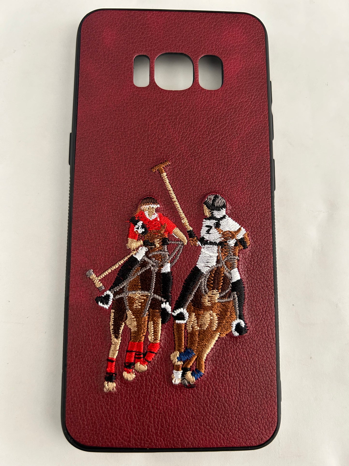 3D Embroidery Leather Back Case Compatible with Samsung Galaxy S8