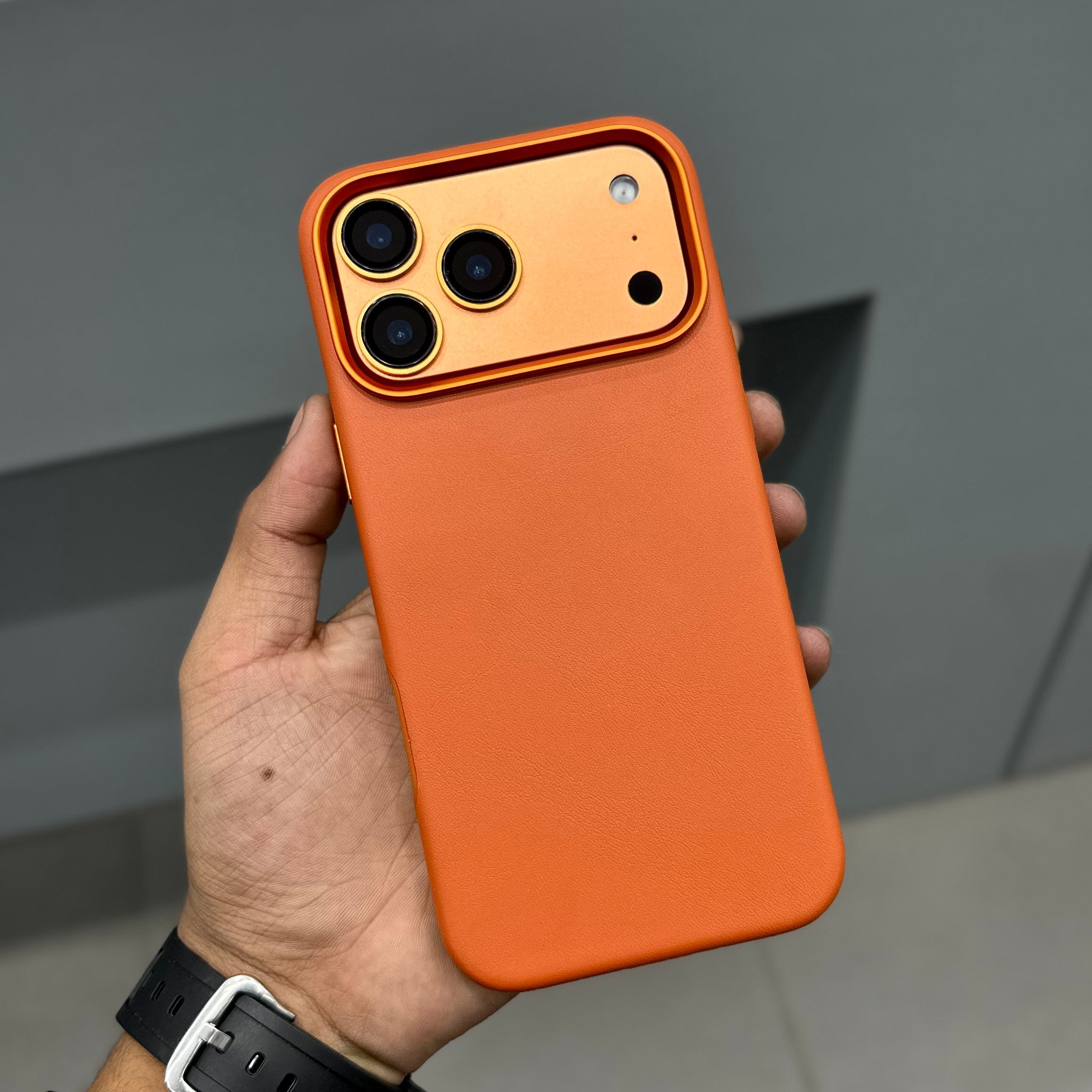 ICON CLASSIC LEATHER MAGSAFE CASE - ORANGE ( No. 2866 ) Mobile Case by CoverMeUp