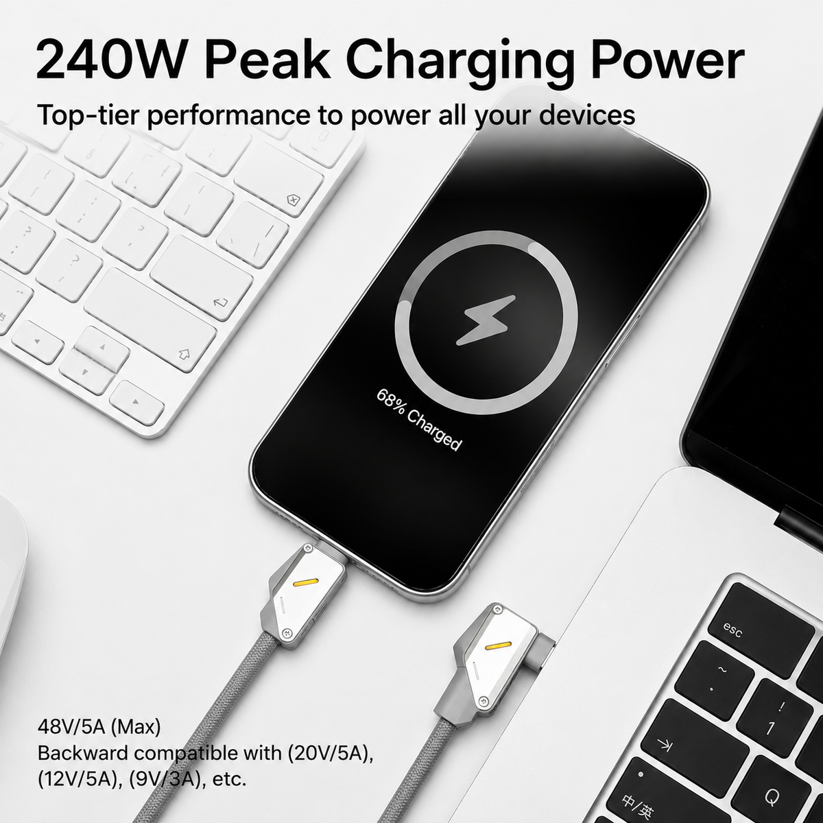 Aulumu M07 Light Carbon 240W Hi-Speed Charging & Data USB-C Cable