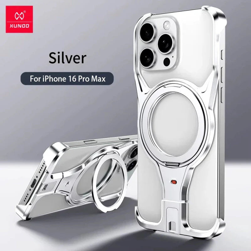 Protective Apple iPhone Back Cover - Metal Magsafe Bumper Case for iPhone 16 Series - Style 2