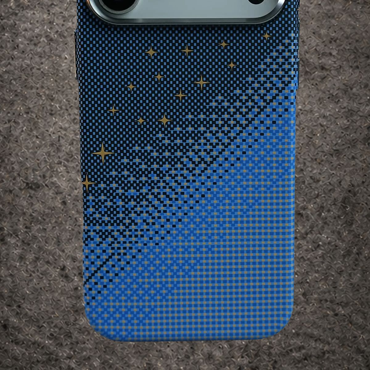 Luxo Pixel Gradient Stars Magsafe Case with Metal Frame