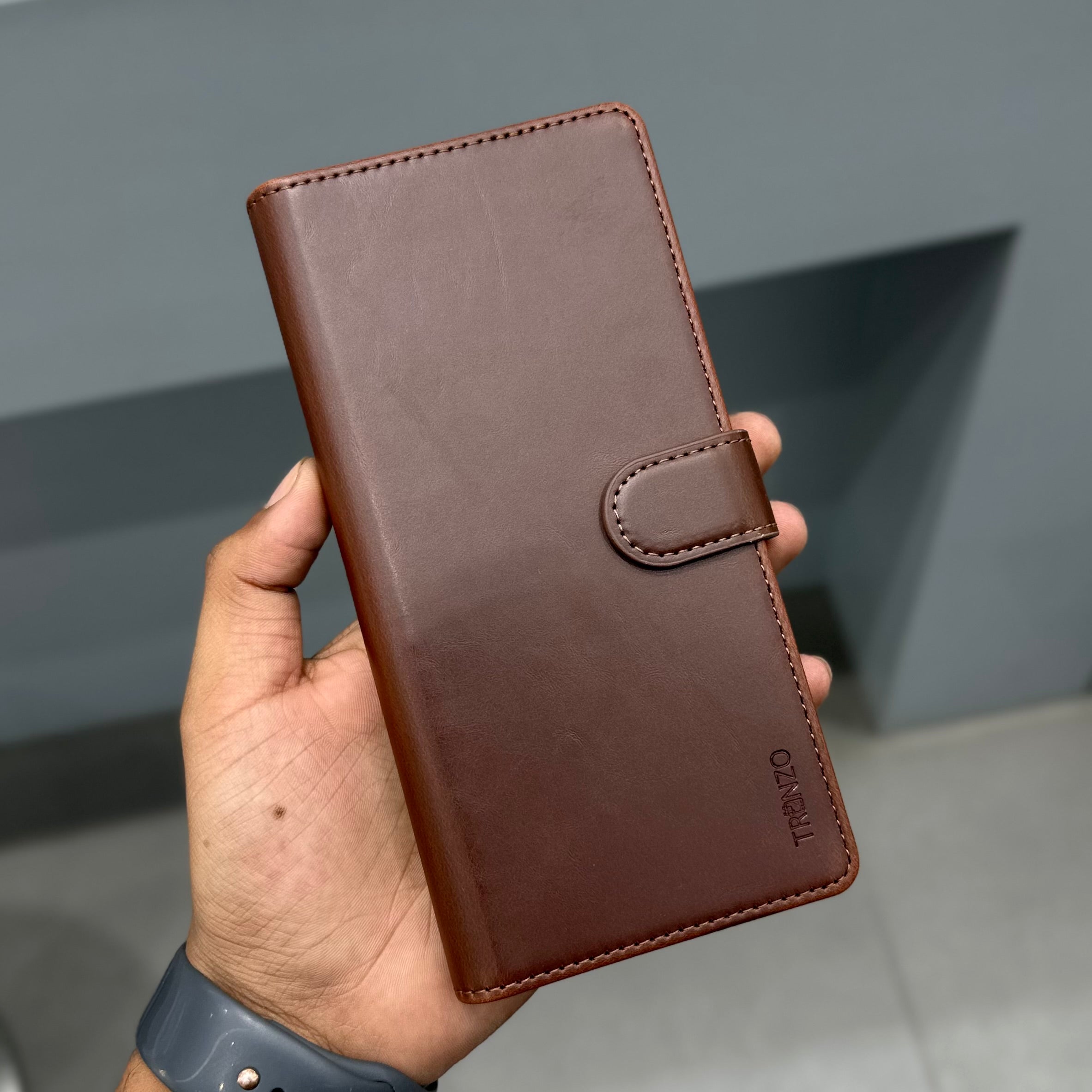 TRANZO DETACHABLE FLIP CASE - BROWN ( No. 3405 ) Mobile Case by CoverMeUp - Style 2