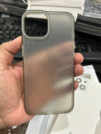 Protective Apple iPhone Back Cover - Grid Smoked Slim Bumper Case For iPhone - Style 2
