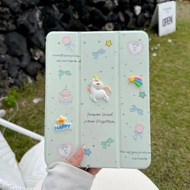 Unicorn - 3D Cartoon Printed iPad Case