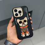 Nimmy Premium Embroidered Leather Case - NIMMY DOG CASE - BLACK - 16 Series ( No. 2407 )