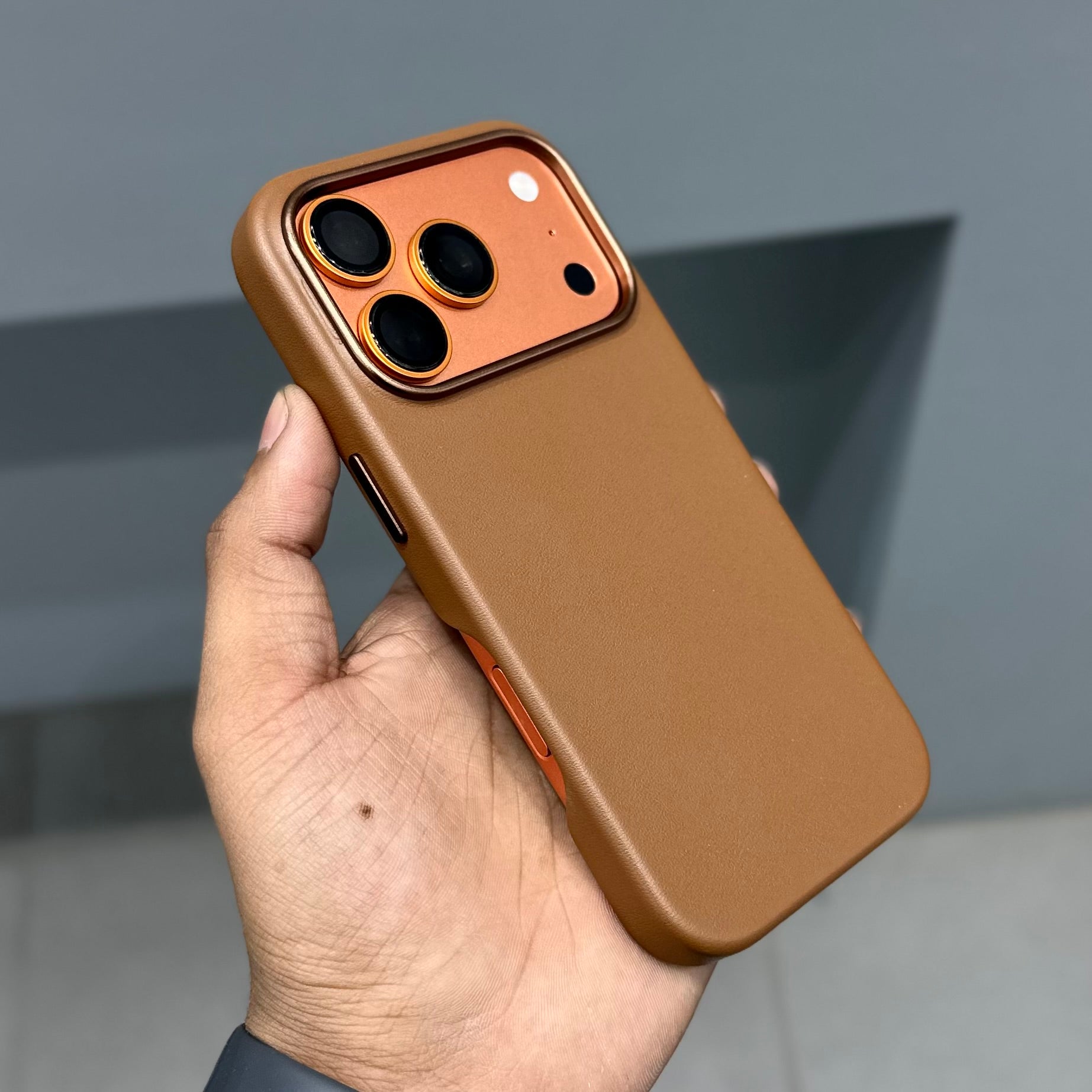 HDB DIVIDING VEGAN LEATHER MAGSAFE CASE - BROWN ( No. 2927 ) Mobile Case by CoverMeUp - Style 2