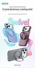 Rock Crystal Classic Rotating Series Case For iPhone 17 Pro Max /18 Pro Max (Grey) (Code:4977)