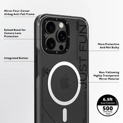 YOUNGKIT Crystal Anti Yellowing Transparent Case with Thin Metal Front Bumper Case for iPhone 16 Pro (Transparent + Black)