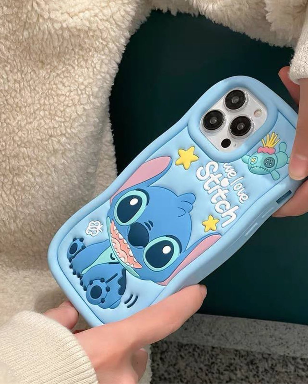 Cute Cartoon 3D Character Design Girly Cases for Girls Boys Women Teens Fun Cool Funny Silicone Soft Shockproof Cover for iPhone, Blue