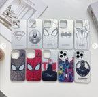 Protective Apple iPhone Back Cover - iPhone 14 Superhero Character Silver Metallic Icon Case - Style 4