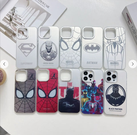 iPhone 14 Superhero Character Silver Metallic Icon Case