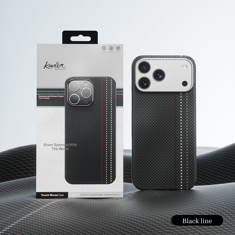 Genuine Kevlar Carbon Fibre Ultra Slim Case for iPhone 17 Pro Max / 18 Pro Max (Black)