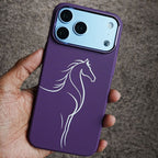 Luxo Carbon Texture Horse Design Slim Magsafe Case