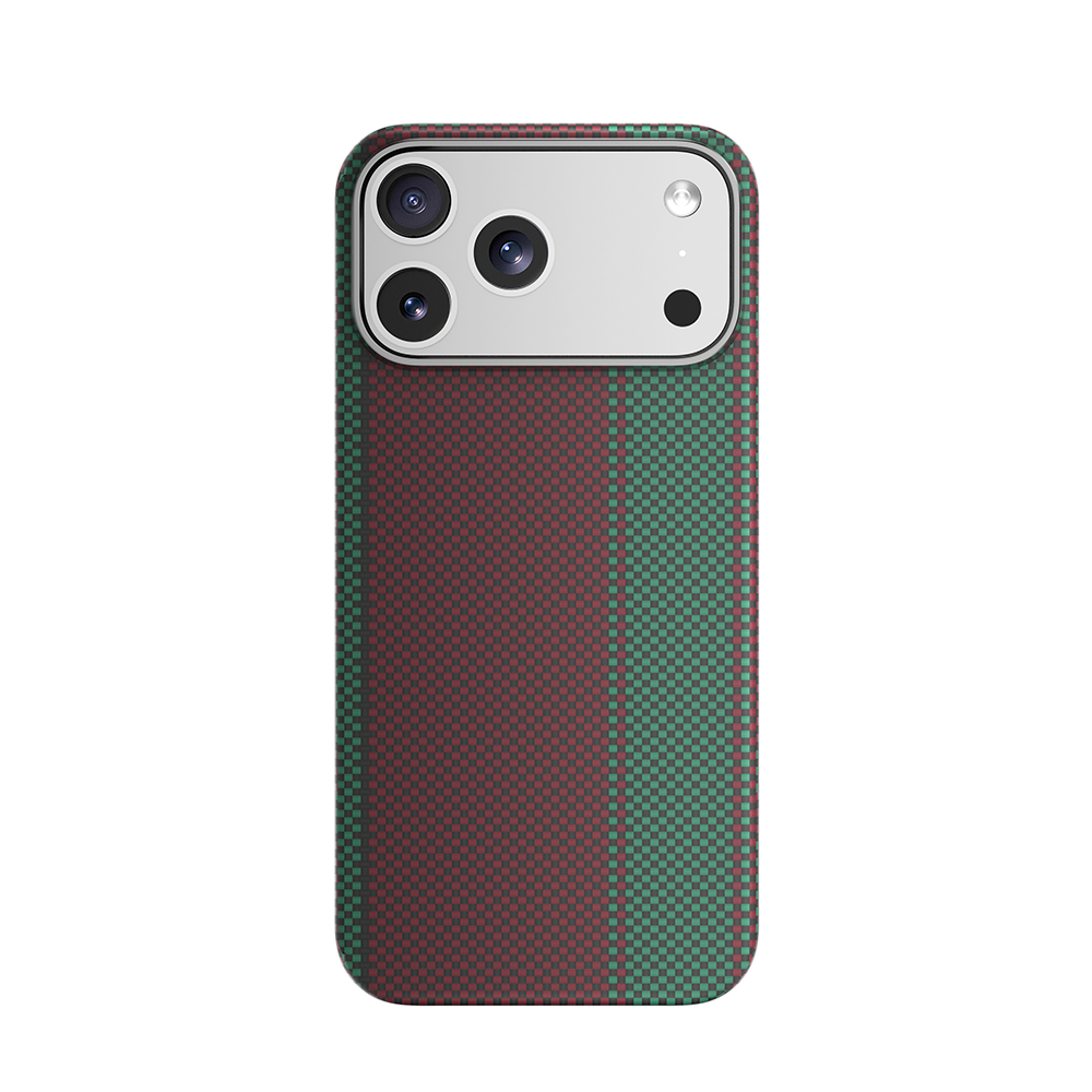 Genuine Kevlar Carbon Fibre Ultra Slim Case for iPhone 17 Pro (Red & Green)