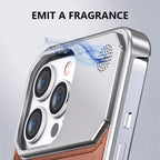 Protective Apple iPhone Back Cover - Luxury Leather Metal iPhone Case with magsafe - Style 7