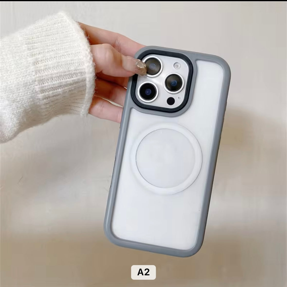 Protective Apple iPhone Back Cover - Transparent Hard MagSafe iPhone Case - Style 6