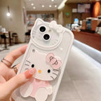 Protective Apple iPhone Back Cover - Cute Cat Shockproof Silicone Cover With Mirror for Iphone - Style 6