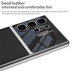 Samsung S24 Ultra Gkk Half Synthetic Leather Electroplating Camera Shing Case Mobile Case by CoverMeUp - Style 11