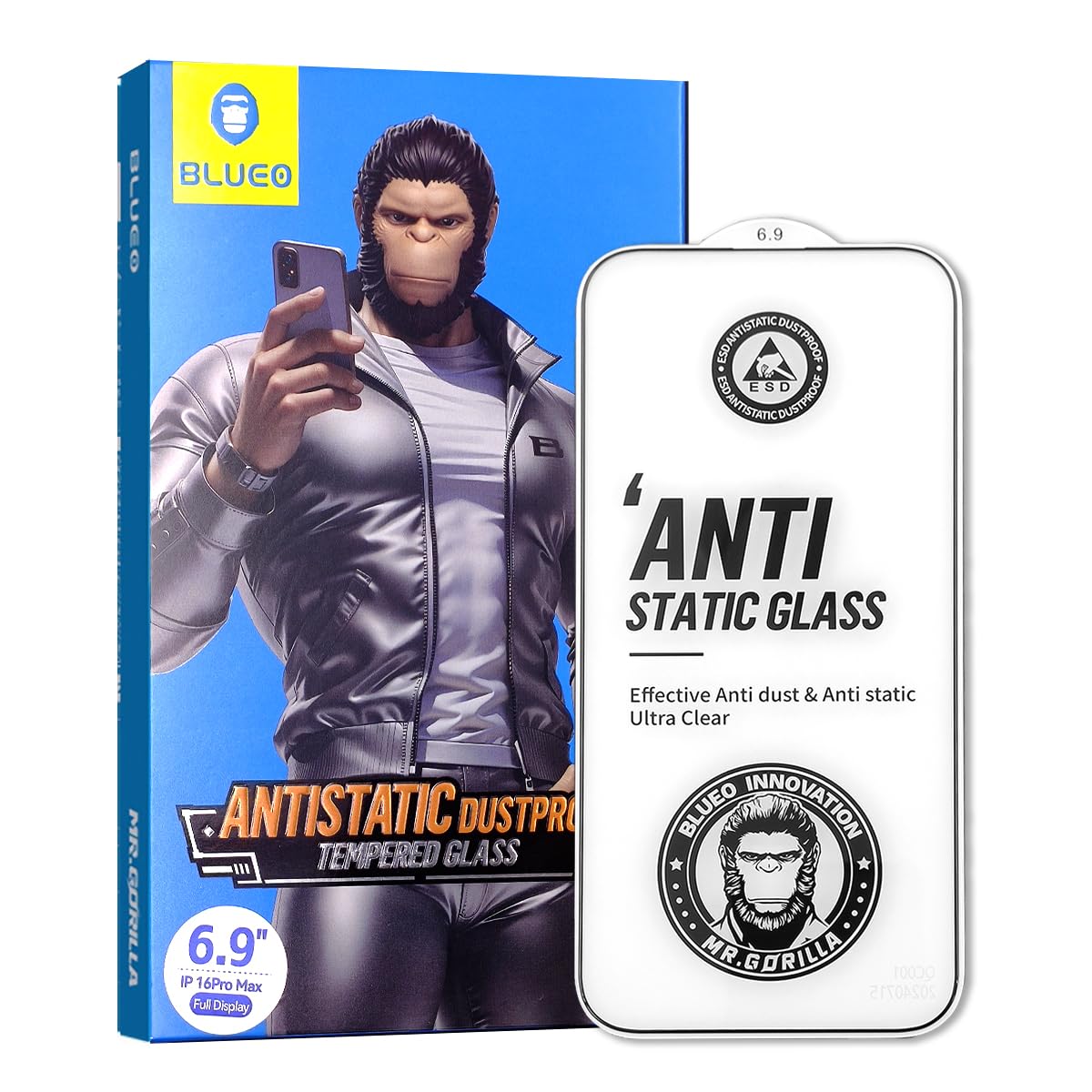 Blueoo Anti Static HD 2.5 D Tempered Glass screen protector for iphone