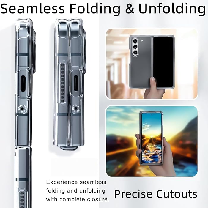 Samsung Galaxy Z Fold7 Cristal Clear Case with S Pen & Inbuilt Front Glass - Transparent