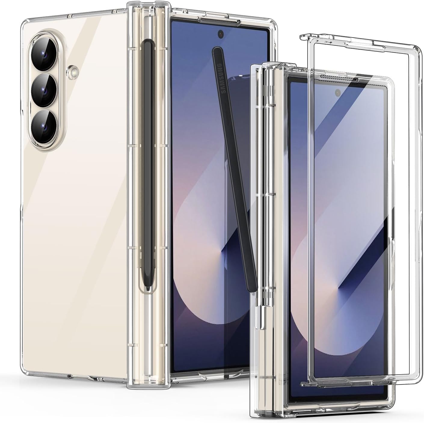 Samsung Galaxy Z Fold7 Cristal Clear Transparent Case with S Pen Slot - Clear