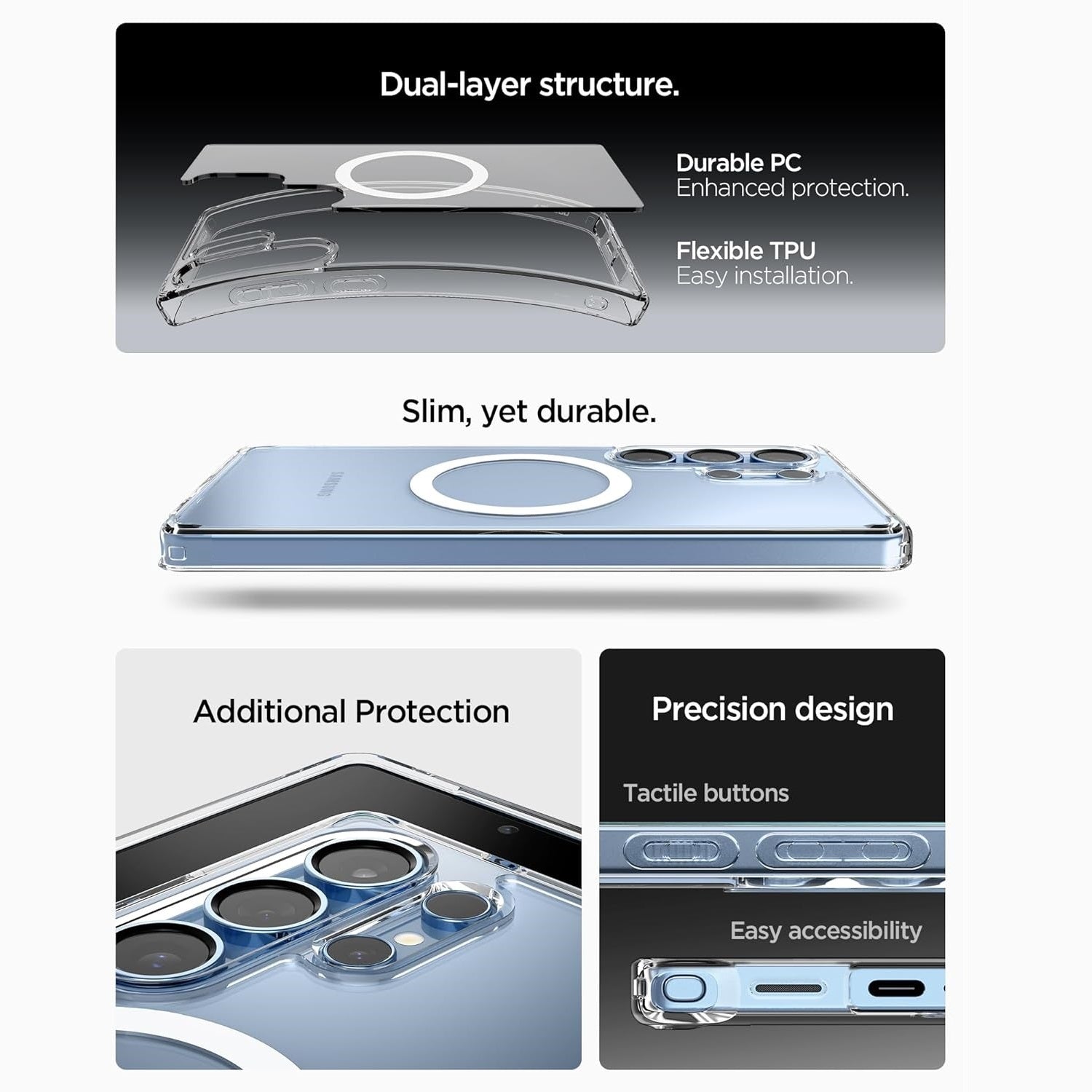 Samsung Galaxy S25 Ultra Hybrid Shockproof Case With Magsafe - Transparent Mobile Case by CoverMeUp - Style 2