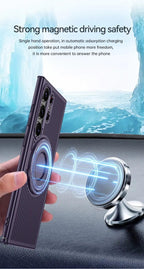 Samsung Galaxy S24 Ultra Magnetic Stand Hard Shell Cooling Case - Green Mobile Case by CoverMeUp - Style 7