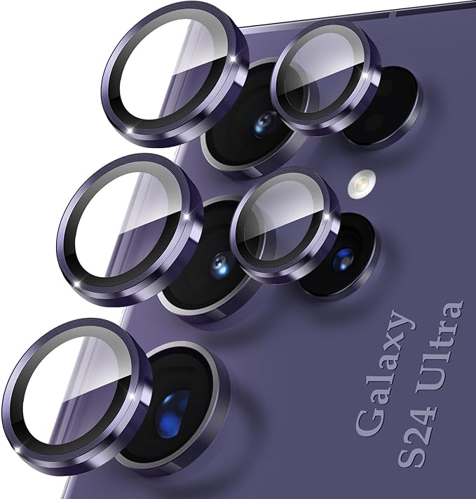 Samsung Galaxy S24 Ultra Camera Lens Glass Protector with Metal Frame Mobile Case by CoverMeUp - Style 8