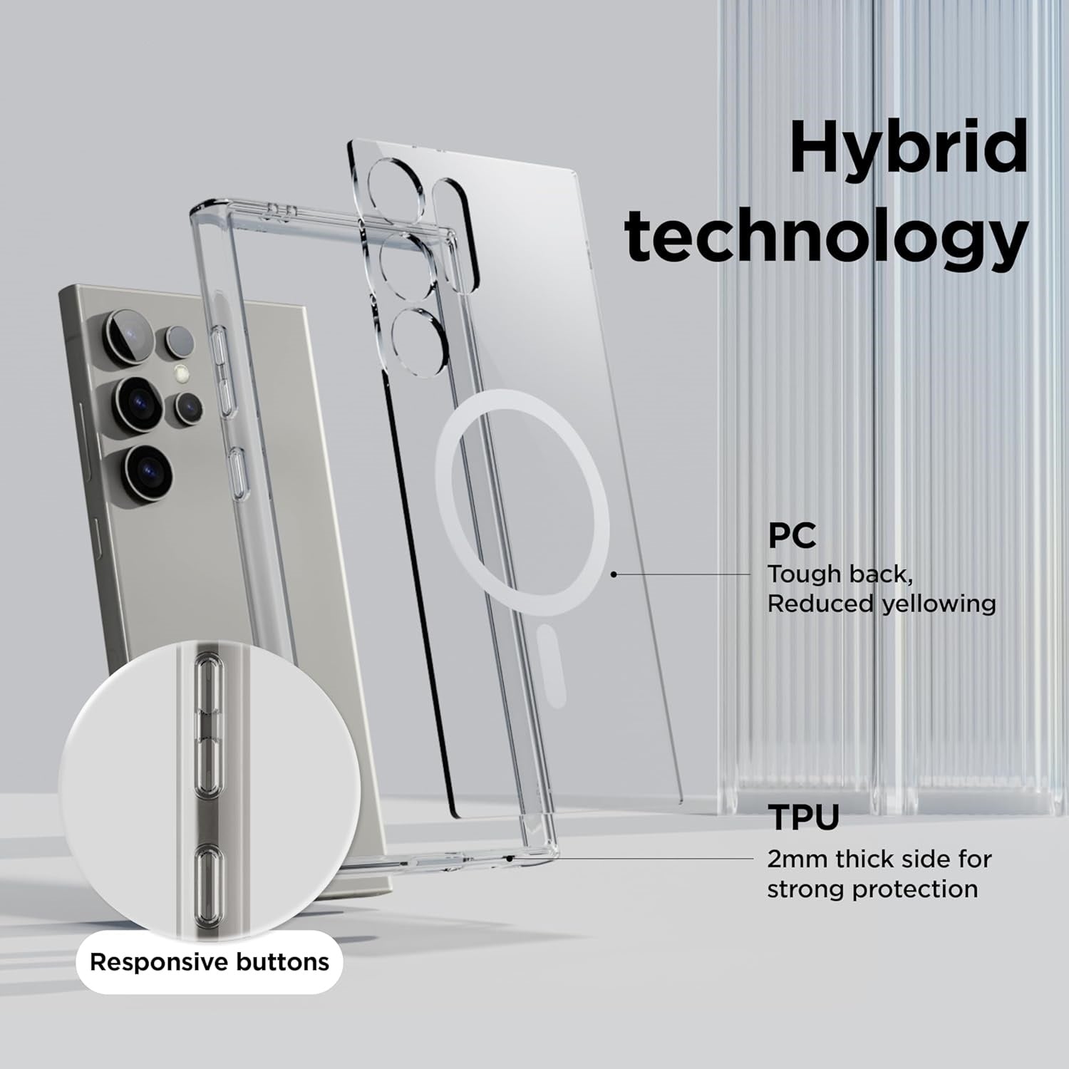 Samsung Galaxy S24 Ultra Clear Case With Magsafe - Transparent Mobile Case by CoverMeUp - Style 6