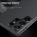 Samsung Galaxy S24 Ultra Carbon Fiber Aramid Kevilar Case - Black Mobile Case by CoverMeUp - Style 3