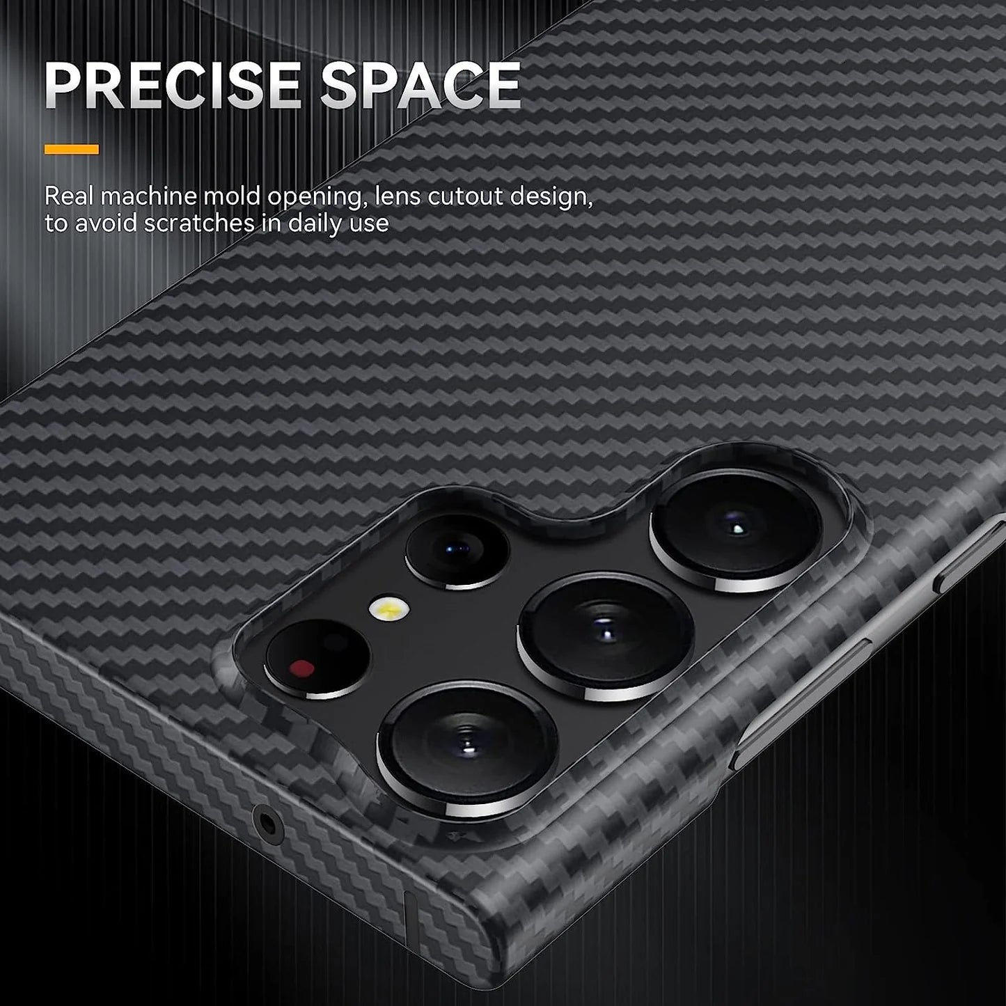 Samsung Galaxy S24 Ultra Carbon Fiber Aramid Kevilar Case - Black Mobile Case by CoverMeUp - Style 3
