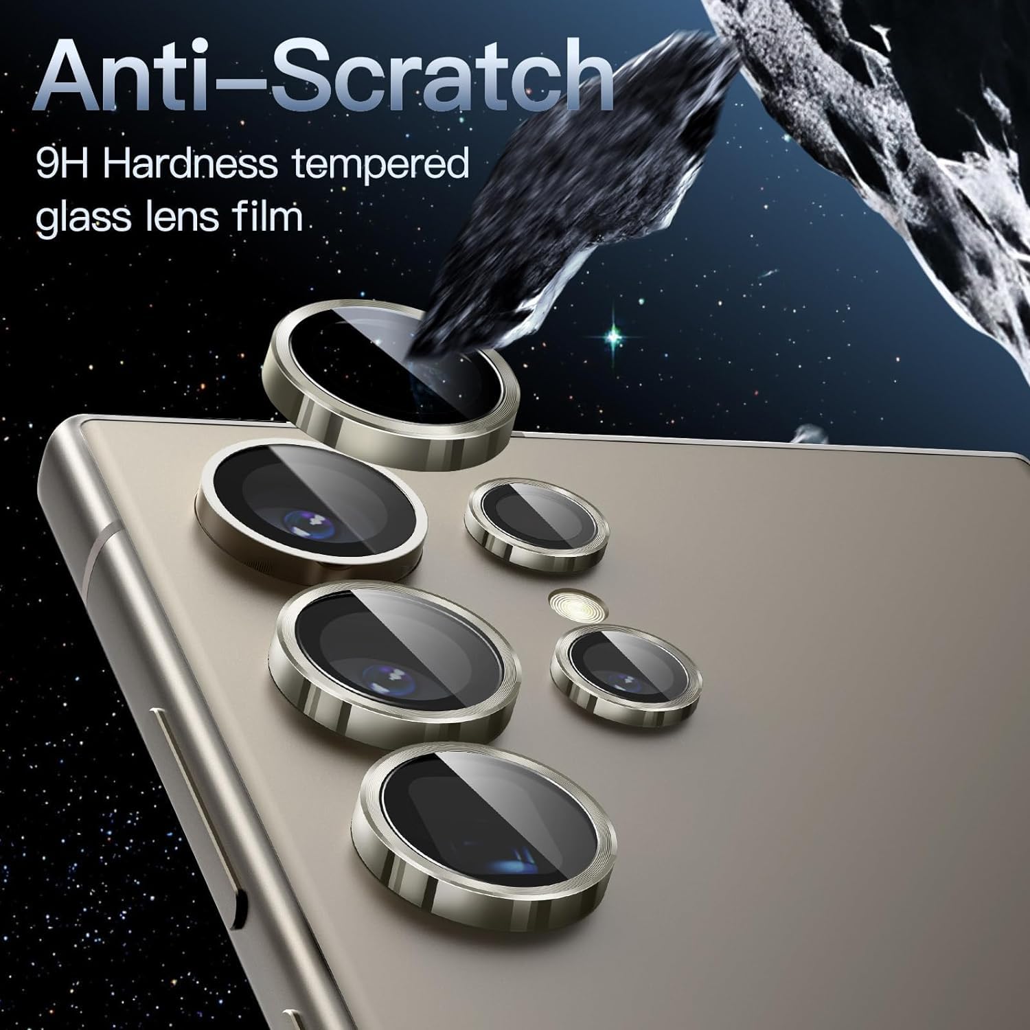Samsung Galaxy S24 Ultra Camera Lens Glass Protector with Metal Frame Mobile Case by CoverMeUp - Style 7
