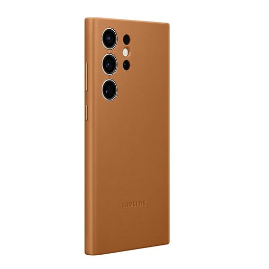 Samsung Galaxy S24 Ultra Leather Case Slim Profile - Brown Mobile Case by CoverMeUp - Style 2