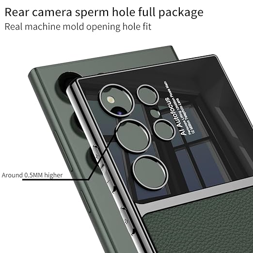 Samsung S24 Ultra Gkk Half Synthetic Leather Electroplating Camera Shing Case Mobile Case by CoverMeUp - Style 10