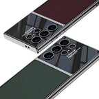 Samsung S24 Ultra Gkk Half Synthetic Leather Electroplating Camera Shing Case Mobile Case by CoverMeUp - Style 7
