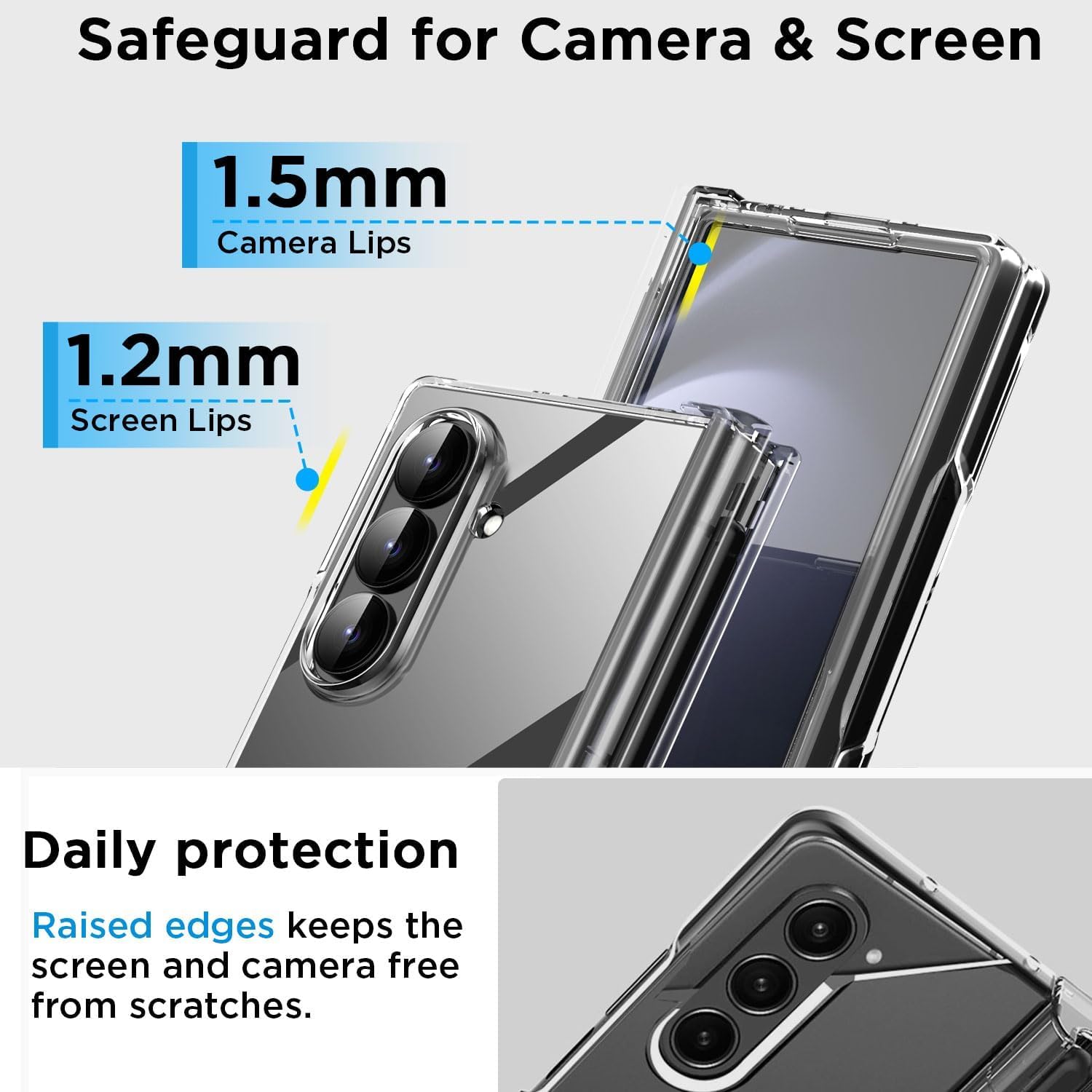 Samsung Galaxy Z Fold7 Cristal Clear Transparent Case with S Pen Slot - Clear
