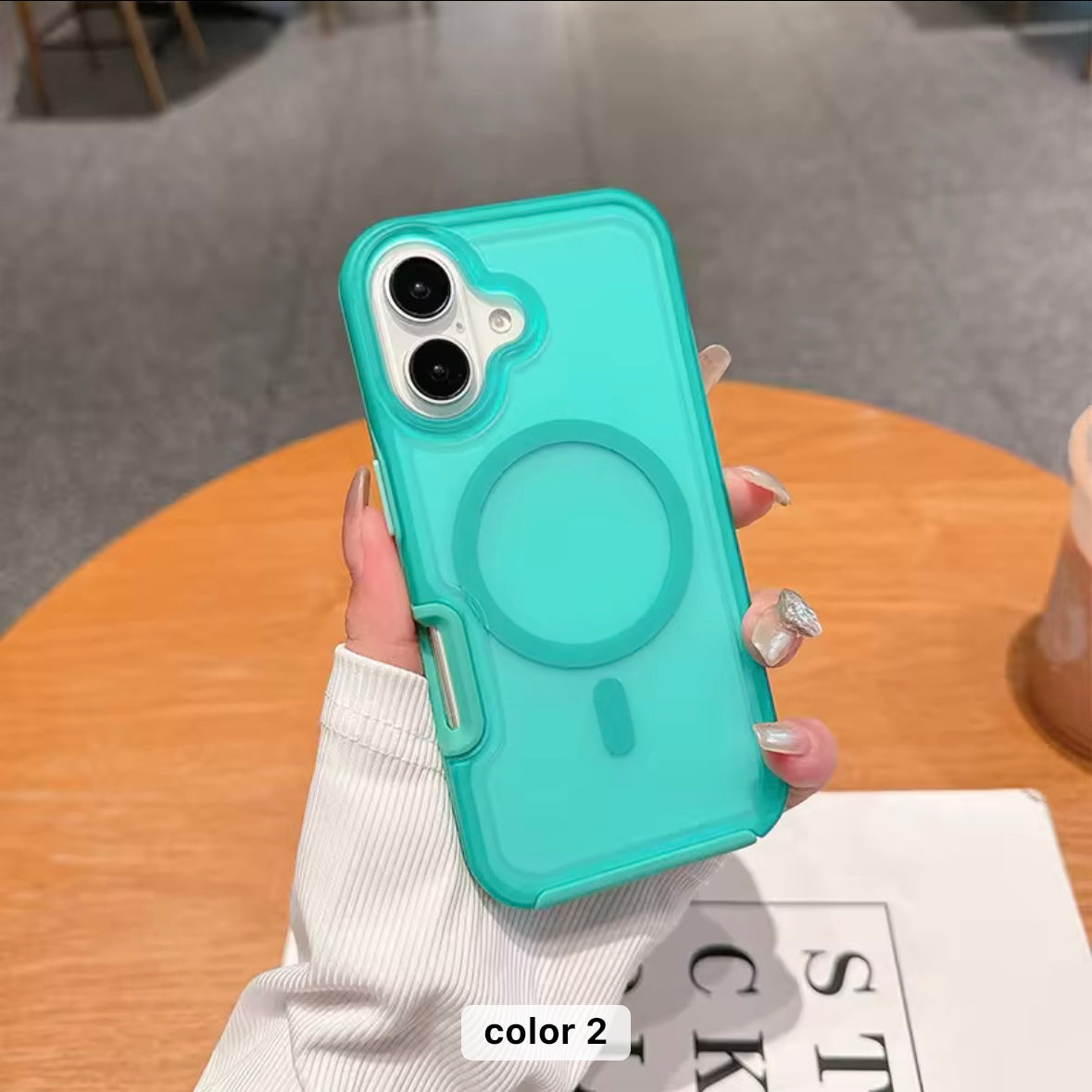 Protective Apple iPhone Back Cover - Tinted Matte Magsafe Hard Case for iPhone - Style 5