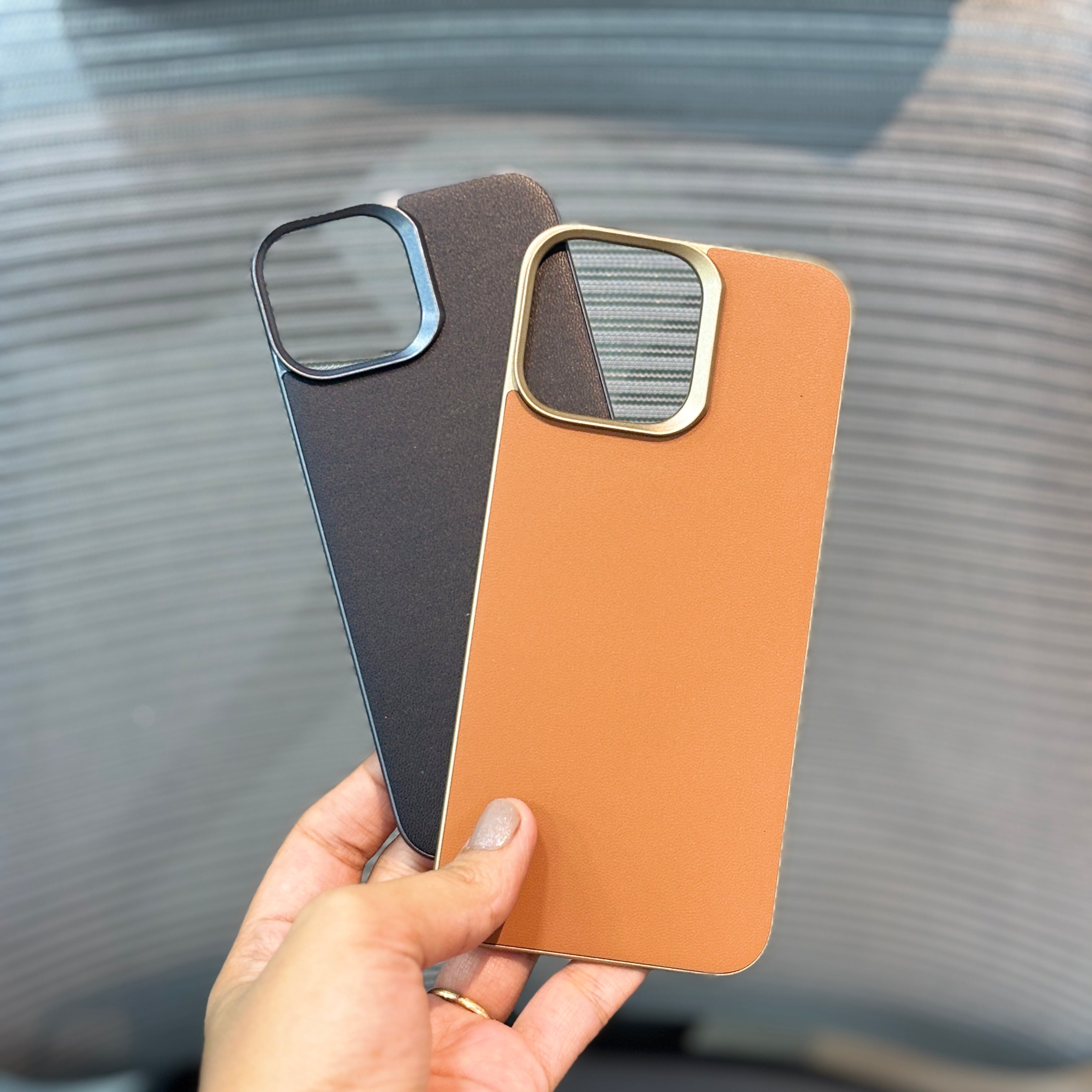 Protective Apple iPhone Back Cover - Leather Finish BackPlane MagSafe iPhone 15 & 16 Series Case - Style 3