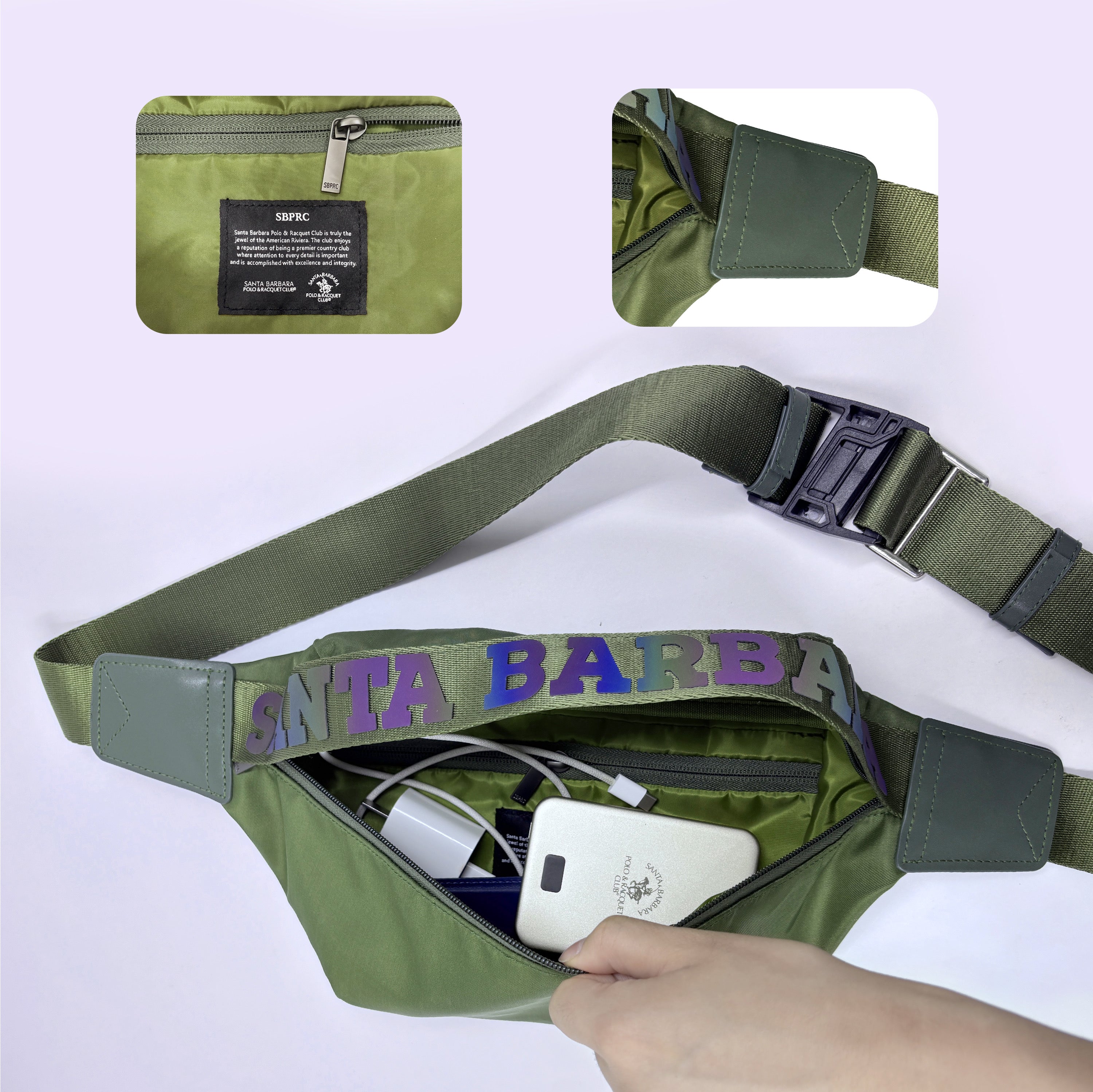 Santa Barbara Polo Flynn Series Coloful Unisex Shoulder Bag (Green)