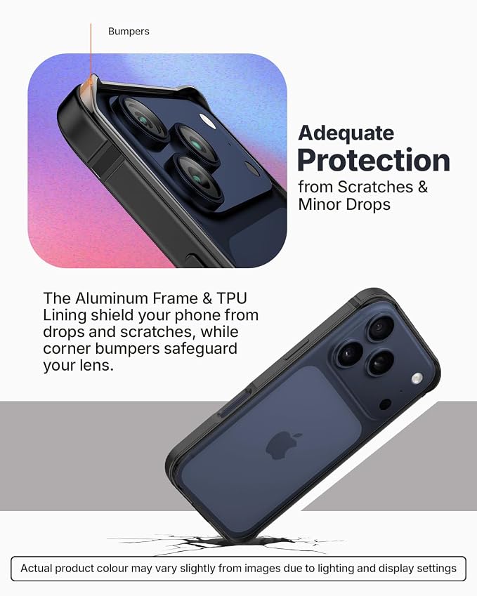 Metallic Bumper Case for iPhone 17/18 Pro & Pro Max - iPhone 17 Pro Max / 18 Pro Max - Black