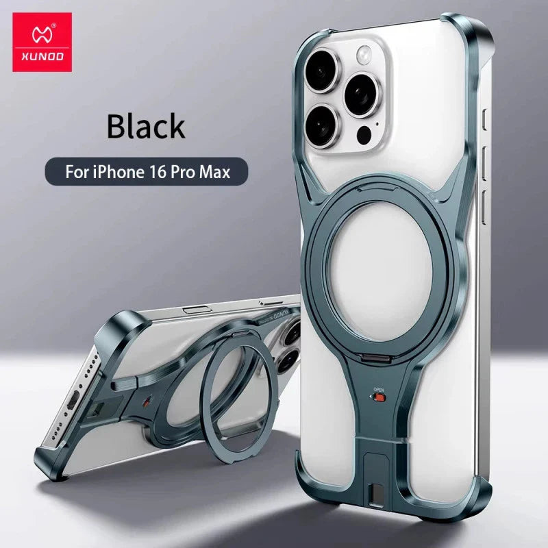 Protective Apple iPhone Back Cover - Metal Magsafe Bumper Case for iPhone 16 Series - Style 3