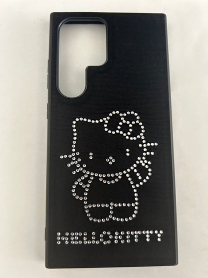 Rhinestone Velvet Back Case for Samsung Galaxy S23 & S24 Ultra Black