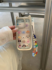 Trending Transparent Cute Cartoon Faces Soft Silicon Case with Charm for iPhone