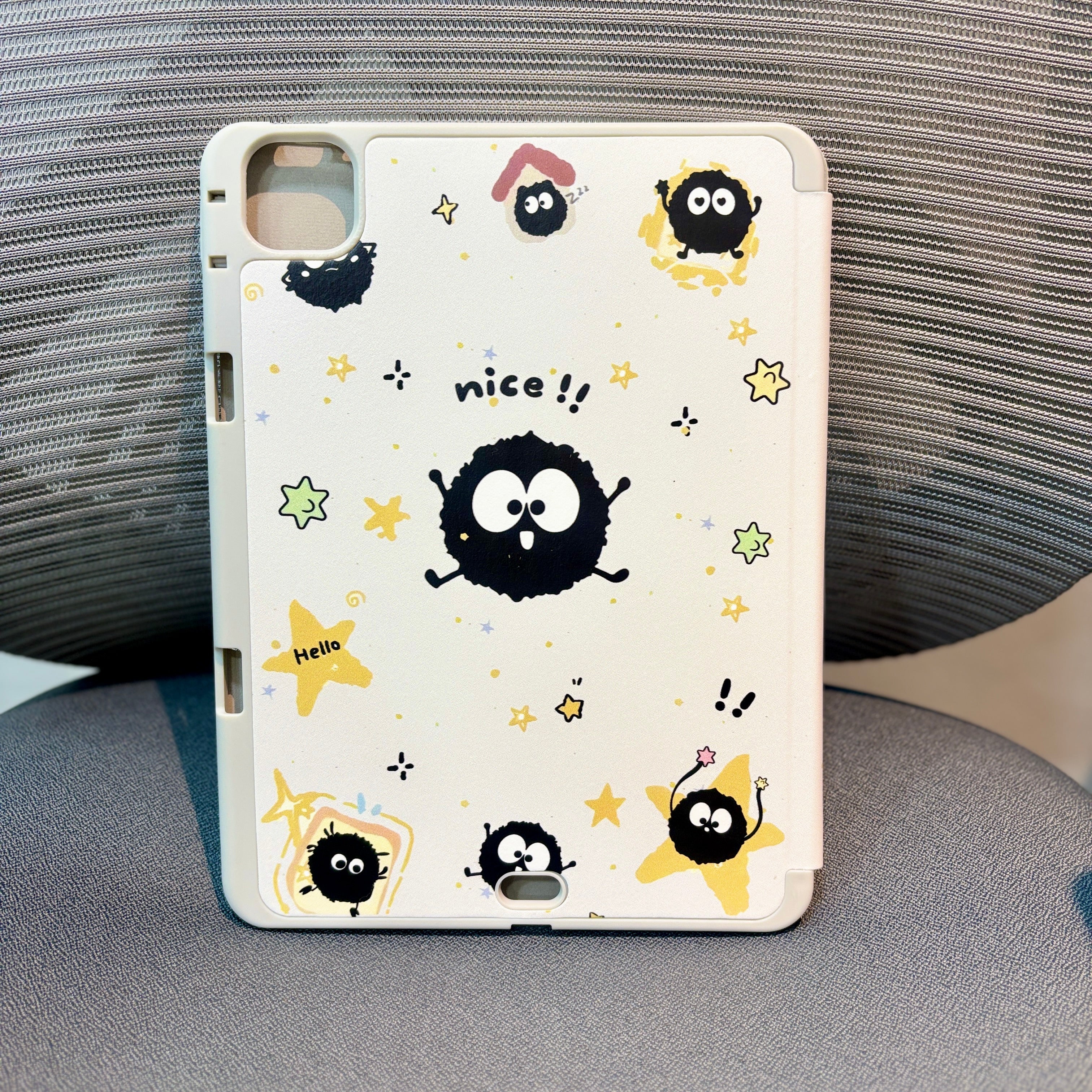 Black - 3D Cartoon Printed iPad Case