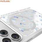 Silicon Protective Magsafe Floral Design Case for iPhone 17 Pro Max (White)