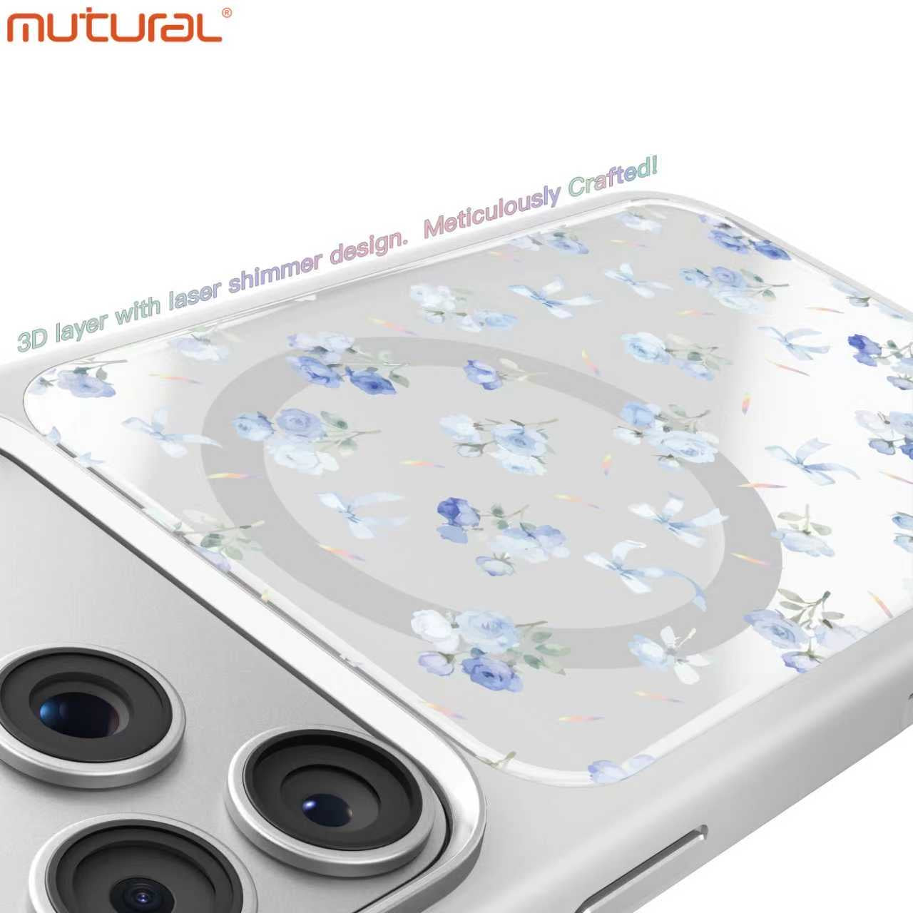 Silicon Protective Magsafe Floral Design Case for iPhone 17 Pro Max (White)
