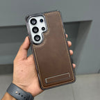 ICON LUXURY LEATHER STAND CASE SAMSUNG - BROWN ( No. 3056 ) Mobile Case by CoverMeUp