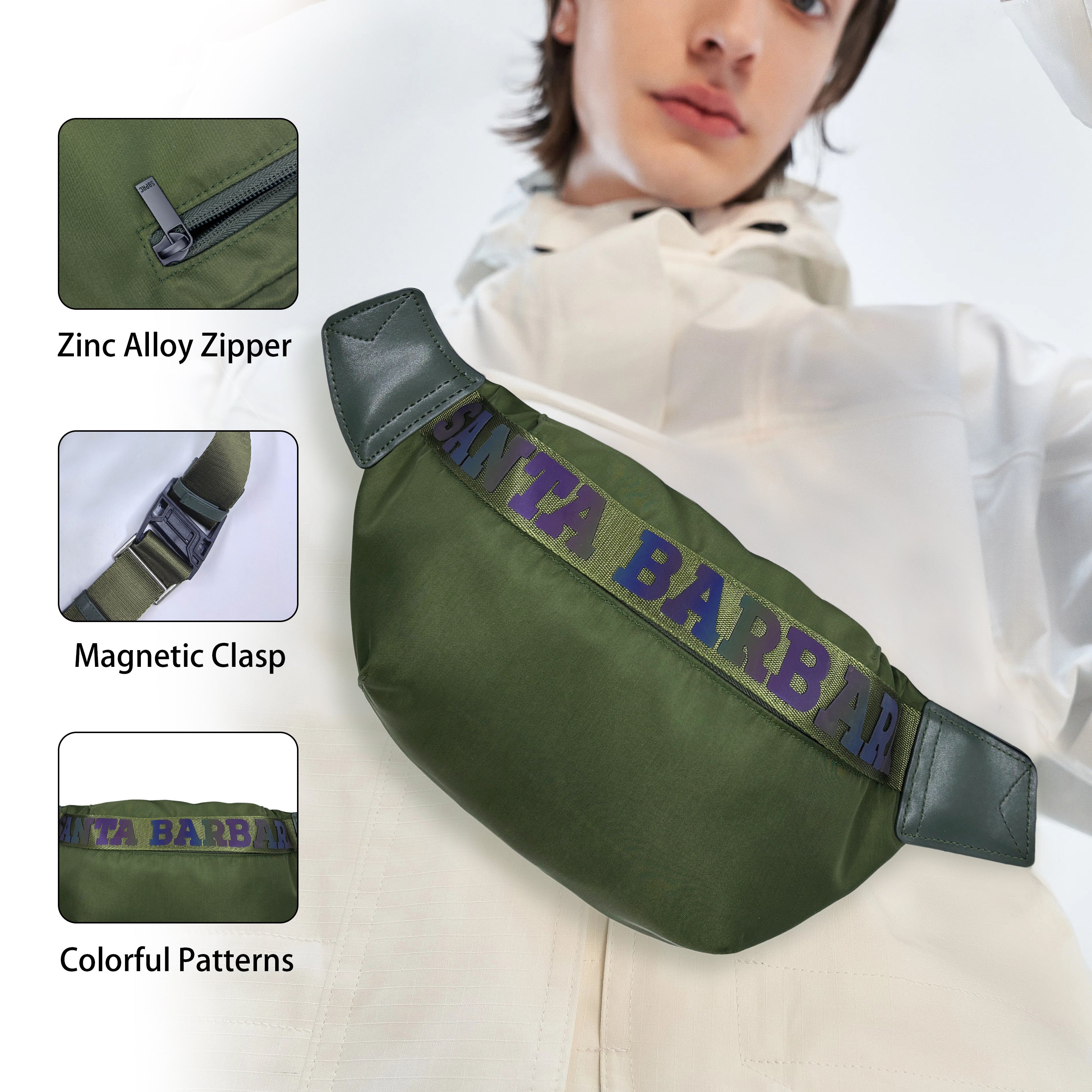 Santa Barbara Polo Flynn Series Coloful Unisex Shoulder Bag (Green)