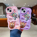 Protective Apple iPhone Back Cover - Soft Silicone 3D Cute Cartoon Full Protective Case Compatible with iPhone - Style 9