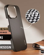 Protective Apple iPhone Back Cover - Premium Carbon Fiber MagSafe iPhone Case - Style 4